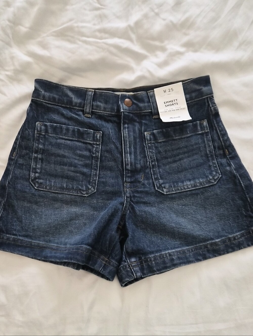NWT Madewell Medium Wash Emmet Denim Shorts Size 25